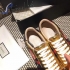 Gucci Ace embroidered low-top sneaker gold